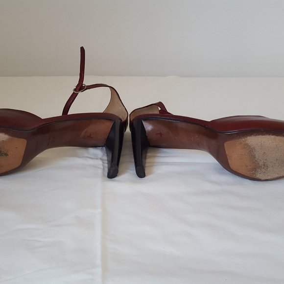 Costume National Red Sandals; Size 7 - Picture 4 of 5